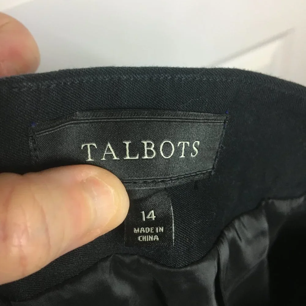 Talbots Black Mini Career Casual Skirt Size 14